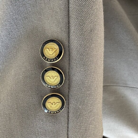 Vintage Georgio Armani Wool Tan Sport Coat Blazer Trouser Set 40R - Picture 10 of 10